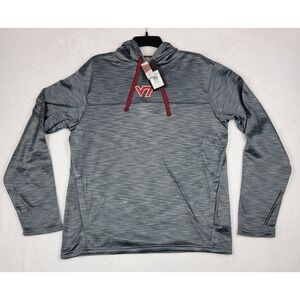 NWT Virginia Tech Hokies Hoodie Storm‎ Gray Heather Pockets Drawstring Medium